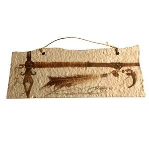 Vtg 2003 Arrow Wall Stone Art Schmidt 9.5”x4” Signed